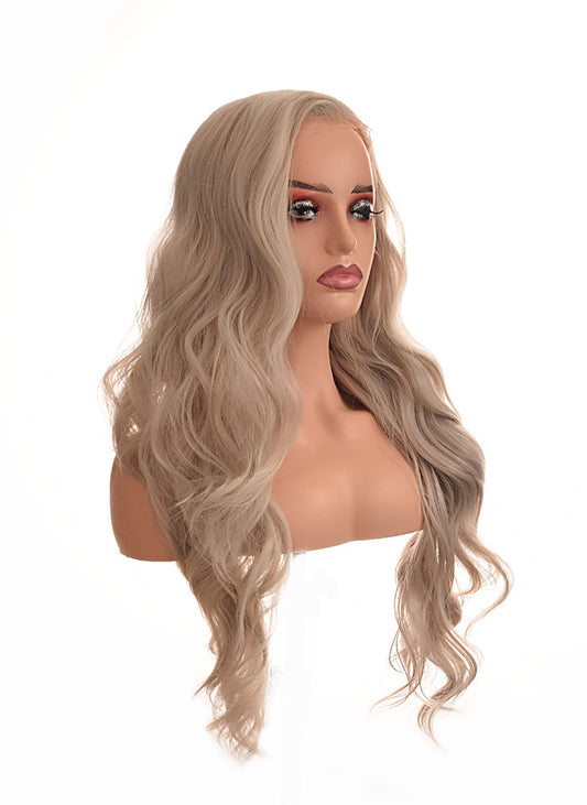 Steel Blonde Wavy Lace Front Wig.  Silver Blonde Molly Wig 