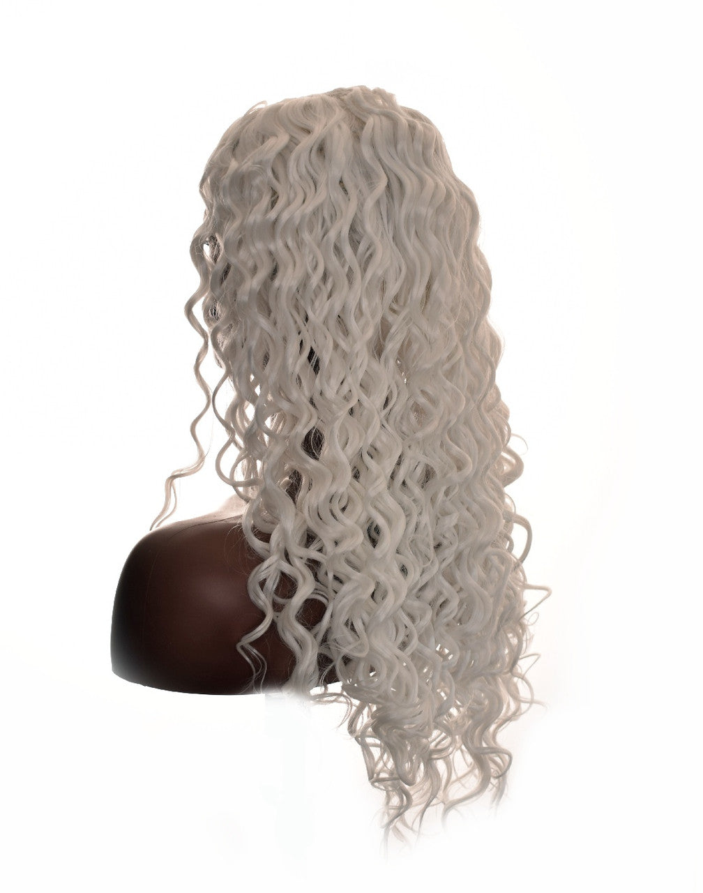 White Wavy Curl Lace Front Wig.  Ice Queen wig